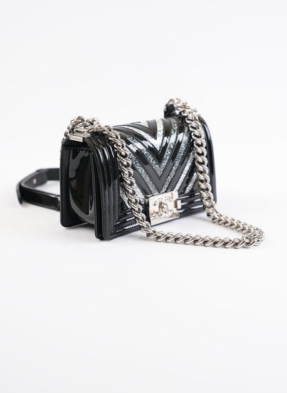 Chanel Patent Glitter PVC Quilted Boy Flap Bag