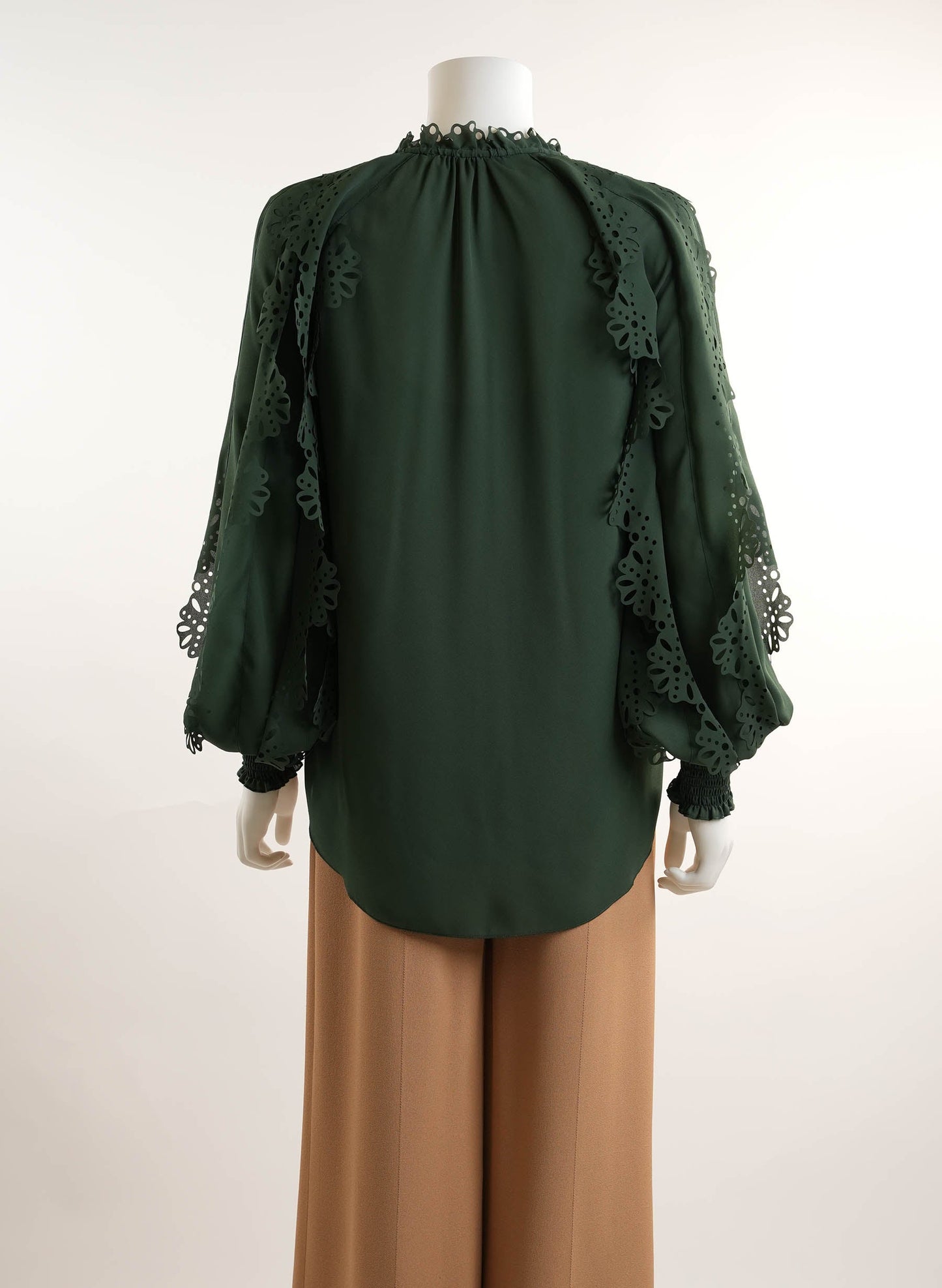 See By Chloe Laser-Cut Trim Crepe Blouse