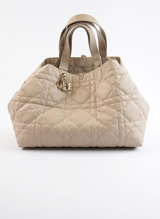 Christian Dior Toujours Powder Beige Macrocannage Bag