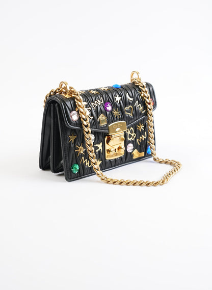 Miu Miu Embellished Leather Crossbody Bag