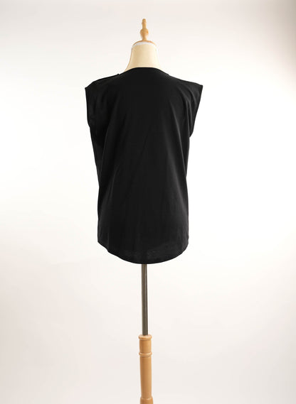 Balmain Black Cotton Tank Top