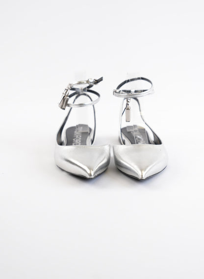 Tom Ford Padlock Charm Metallic Flats