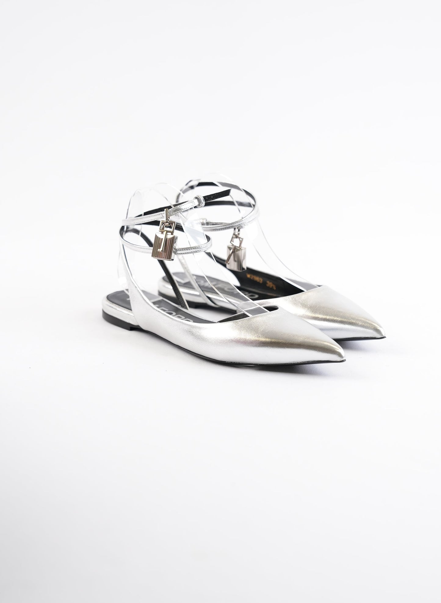 Tom Ford Padlock Charm Metallic Flats