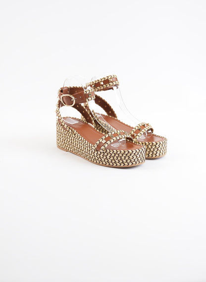 Valentino Rockstud Accents Jute Sandals