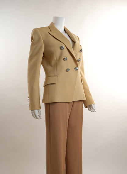 Balmain Yellow Double Breasted Blazer