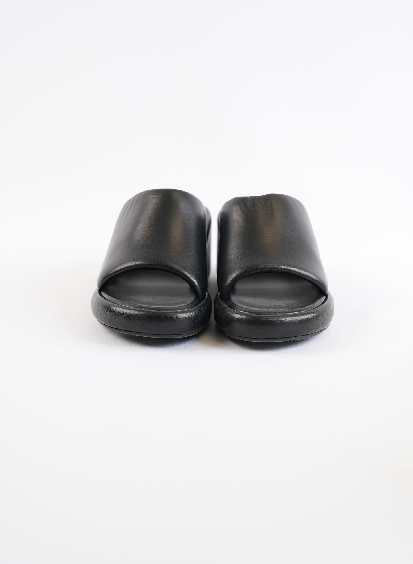Balenciaga Rise Black Lambskin Wedge Slide Platform Slides