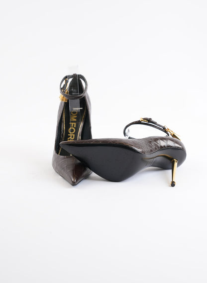 Tom Ford Lock Ankle Strap Heels