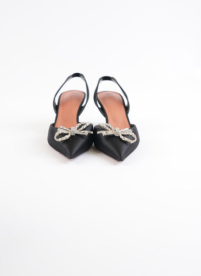 Amina Muaddi Rosie Satin Slingback Pump