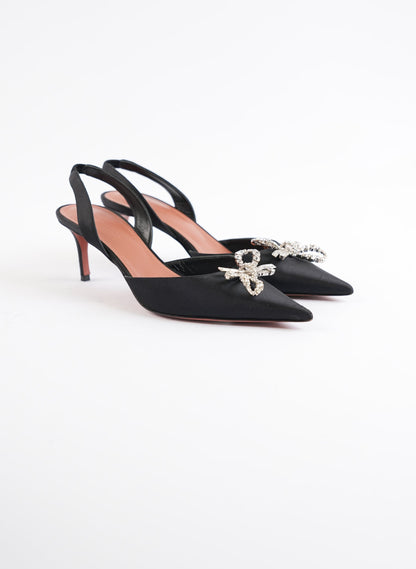 Amina Muaddi Rosie Satin Slingback Pump
