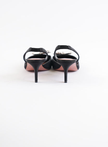 Amina Muaddi Rosie Satin Slingback Pump