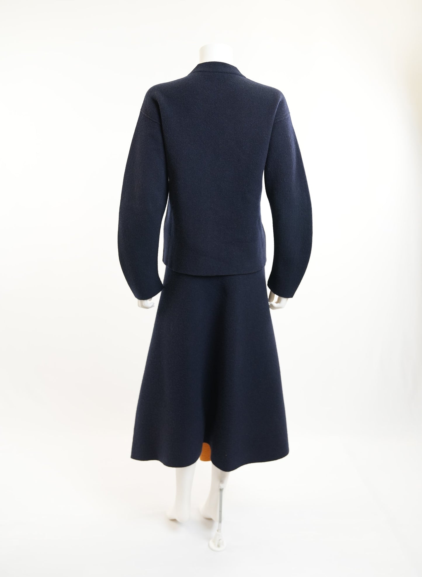 Jil Sander Midnight Blue Sweater Skirt Set