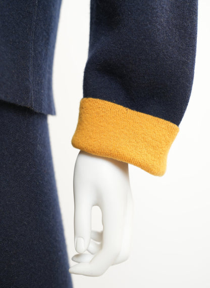 Jil Sander Midnight Blue Sweater Skirt Set