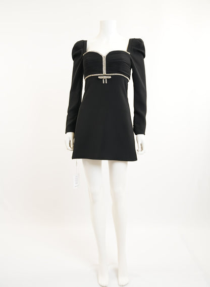 Self Portrait Crystal Embellished Black Dress