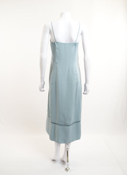 Chloe Lace Trimmed Pleated Crepe Dress