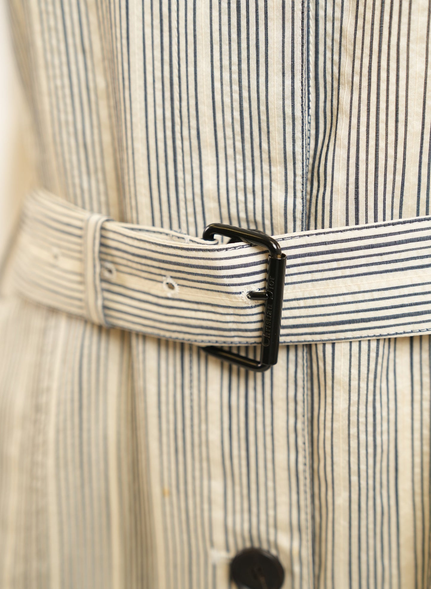 Christian Dior Striped Belt Dress