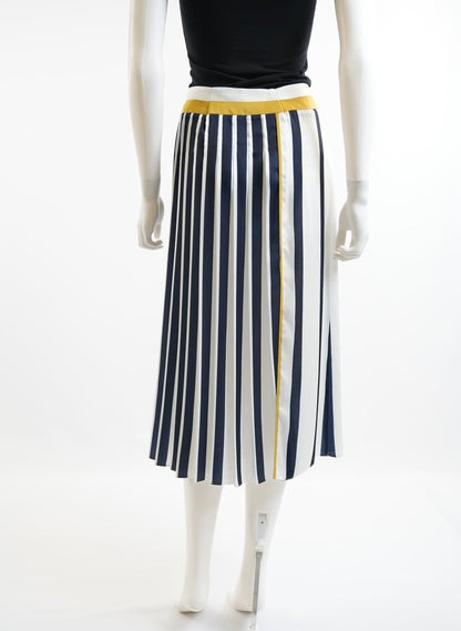 Victoria Beckham Striped Midi Skirt