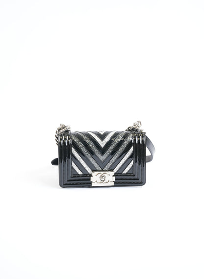 Chanel Patent Glitter Chevron Bag