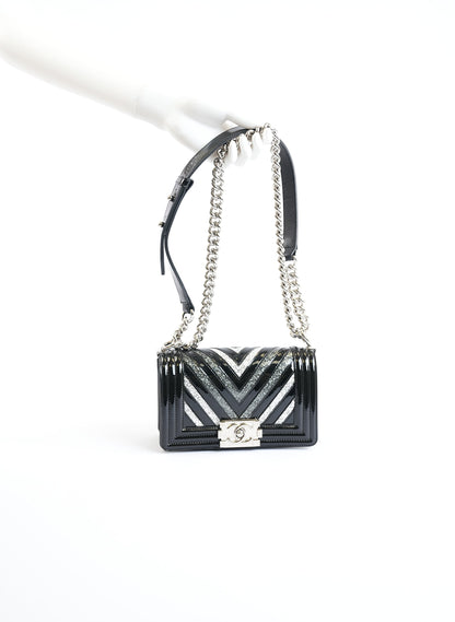 Chanel Patent Glitter Chevron Bag