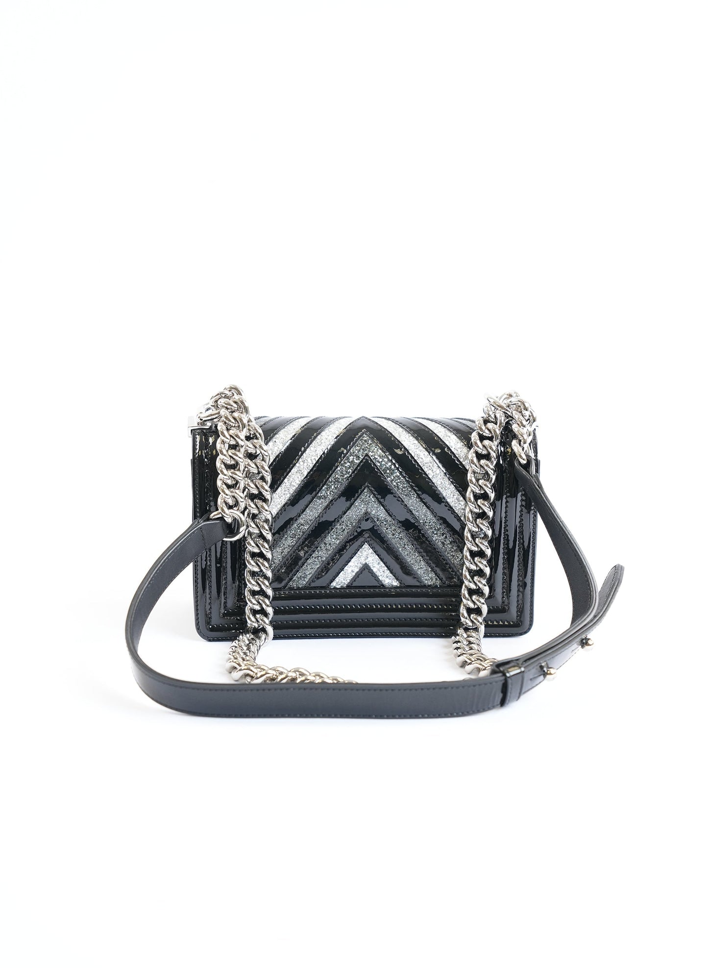 Chanel Patent Glitter Chevron Bag