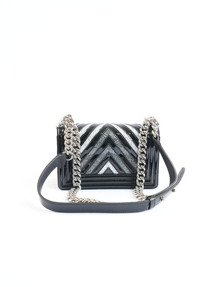 Chanel Patent Glitter Chevron Bag