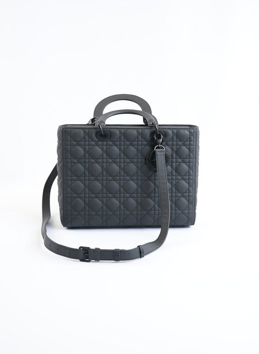 Christian Dior UltraMatte Cannage Calfskin Large Lady Dior