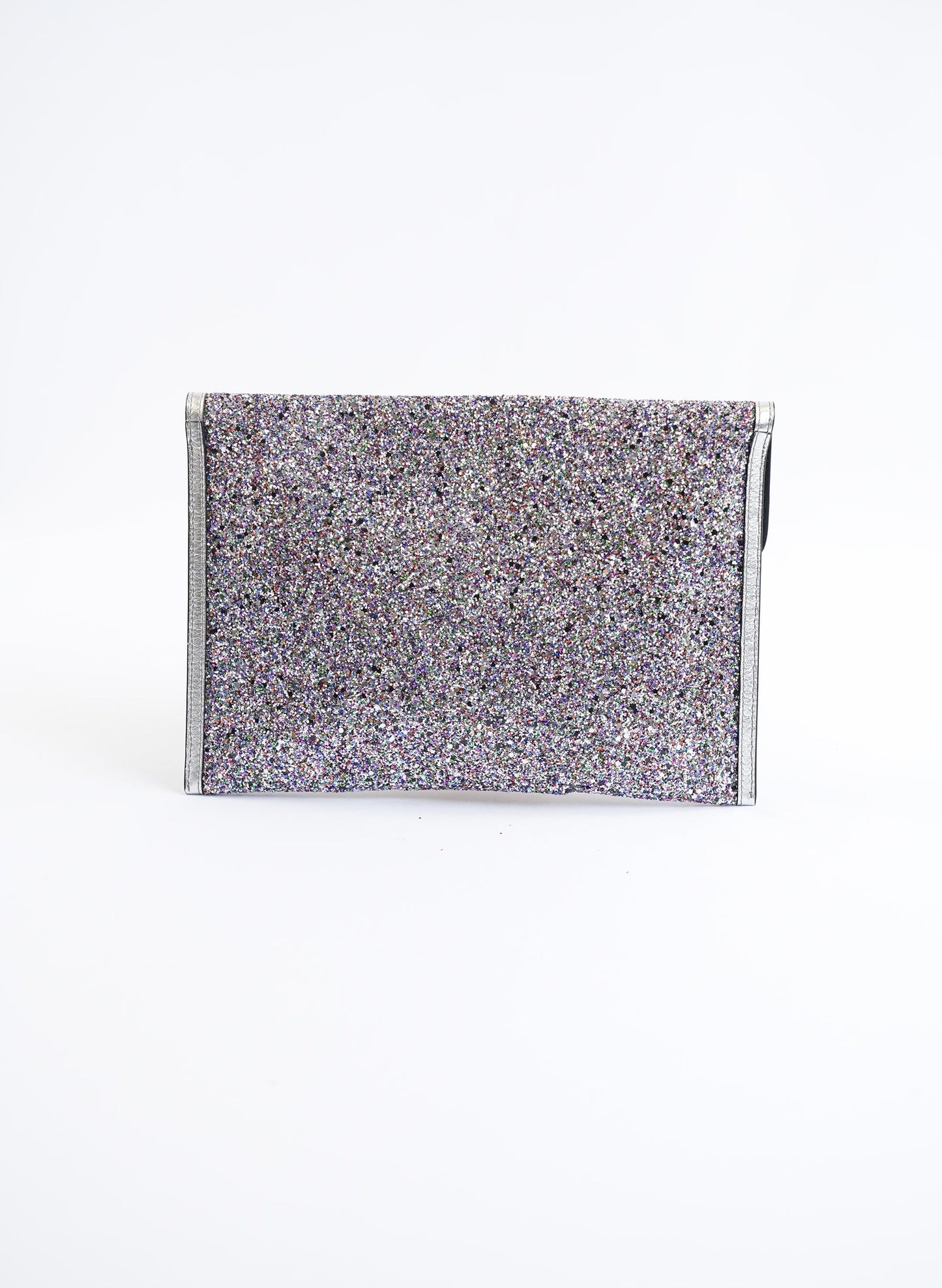 Alexander McQueen Silver Glitter Skull Clutch