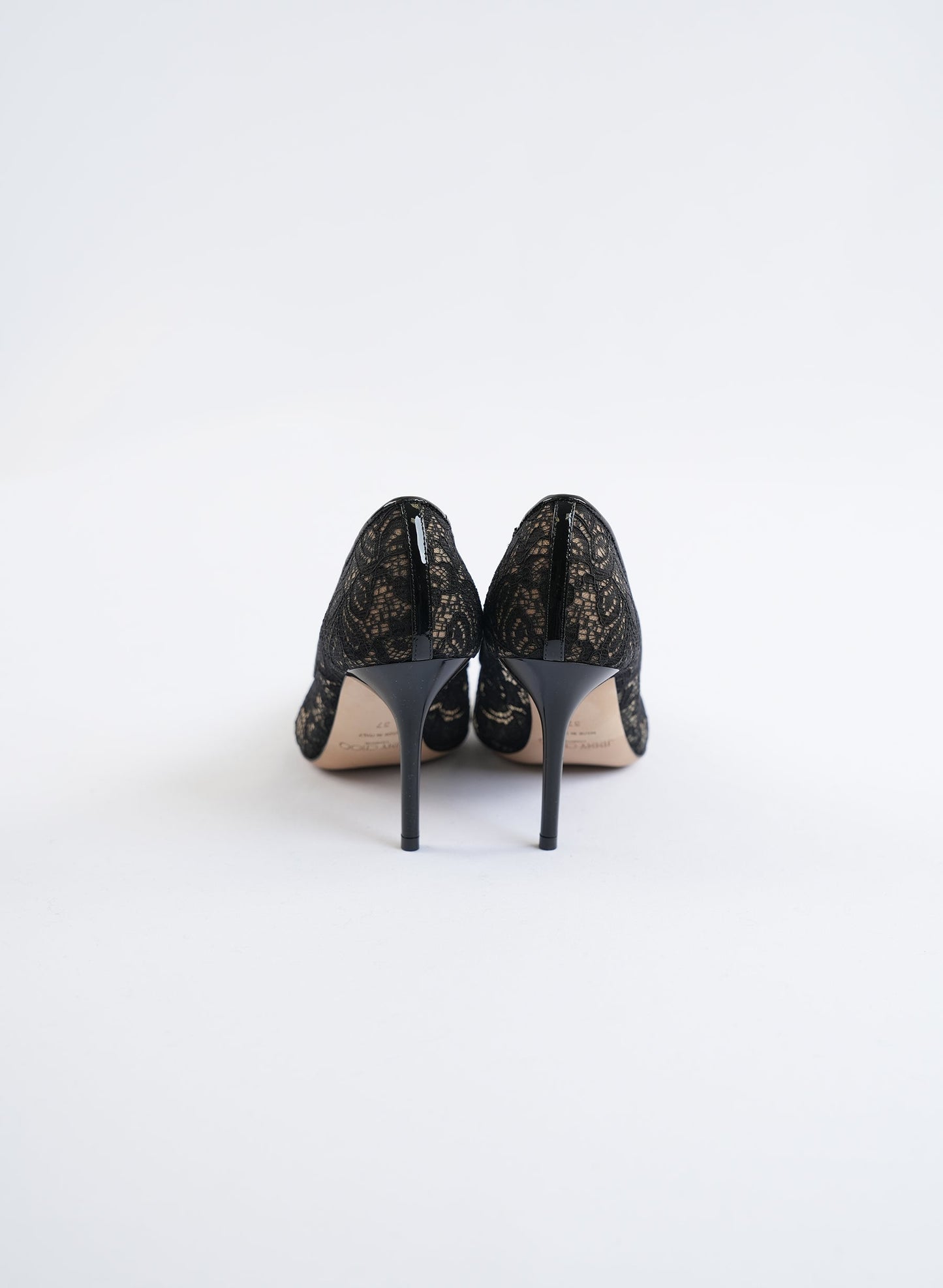 Jimmy Choo Black Lace Pointy Toe Pumps