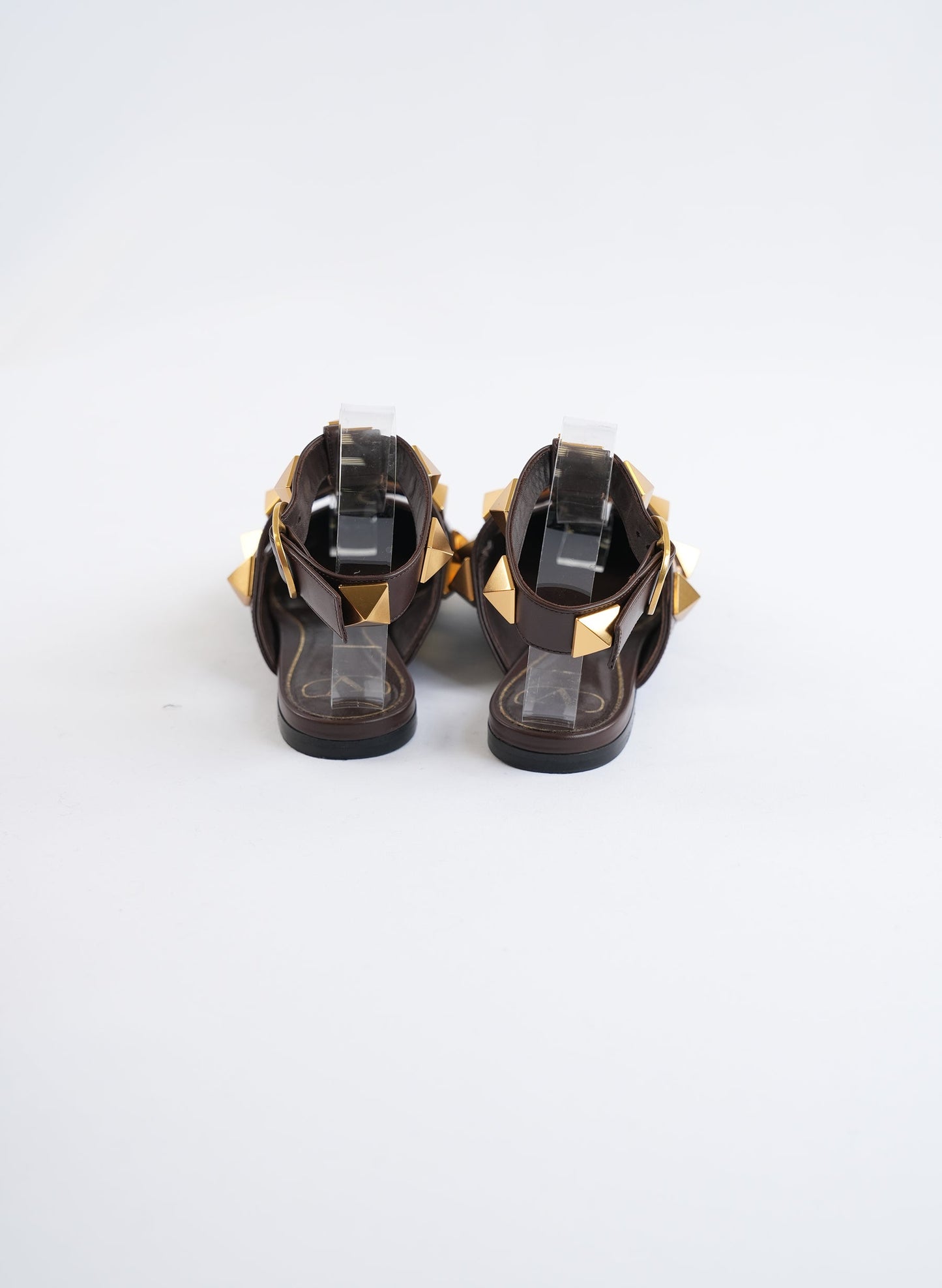 Valentino Stud Leather Point Toe Flats