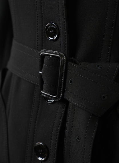 Burberry Black Wool Belted Coat