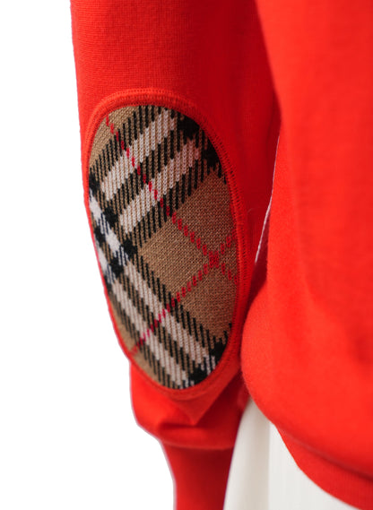 Burberry Elbow Patch Merino Wool Sweater