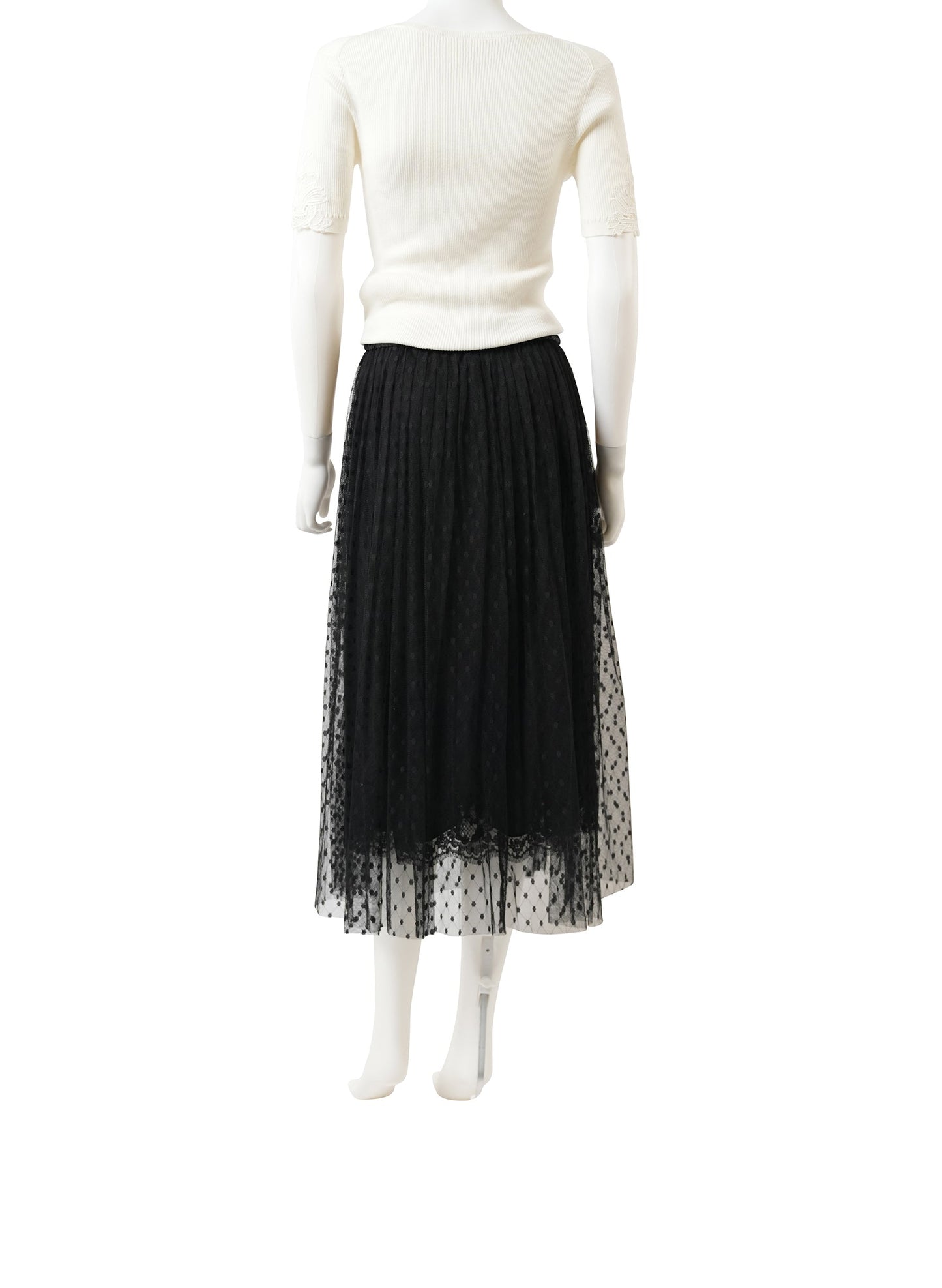 Dolce and Gabbana Tulle Point D'esprit Midi Skirt