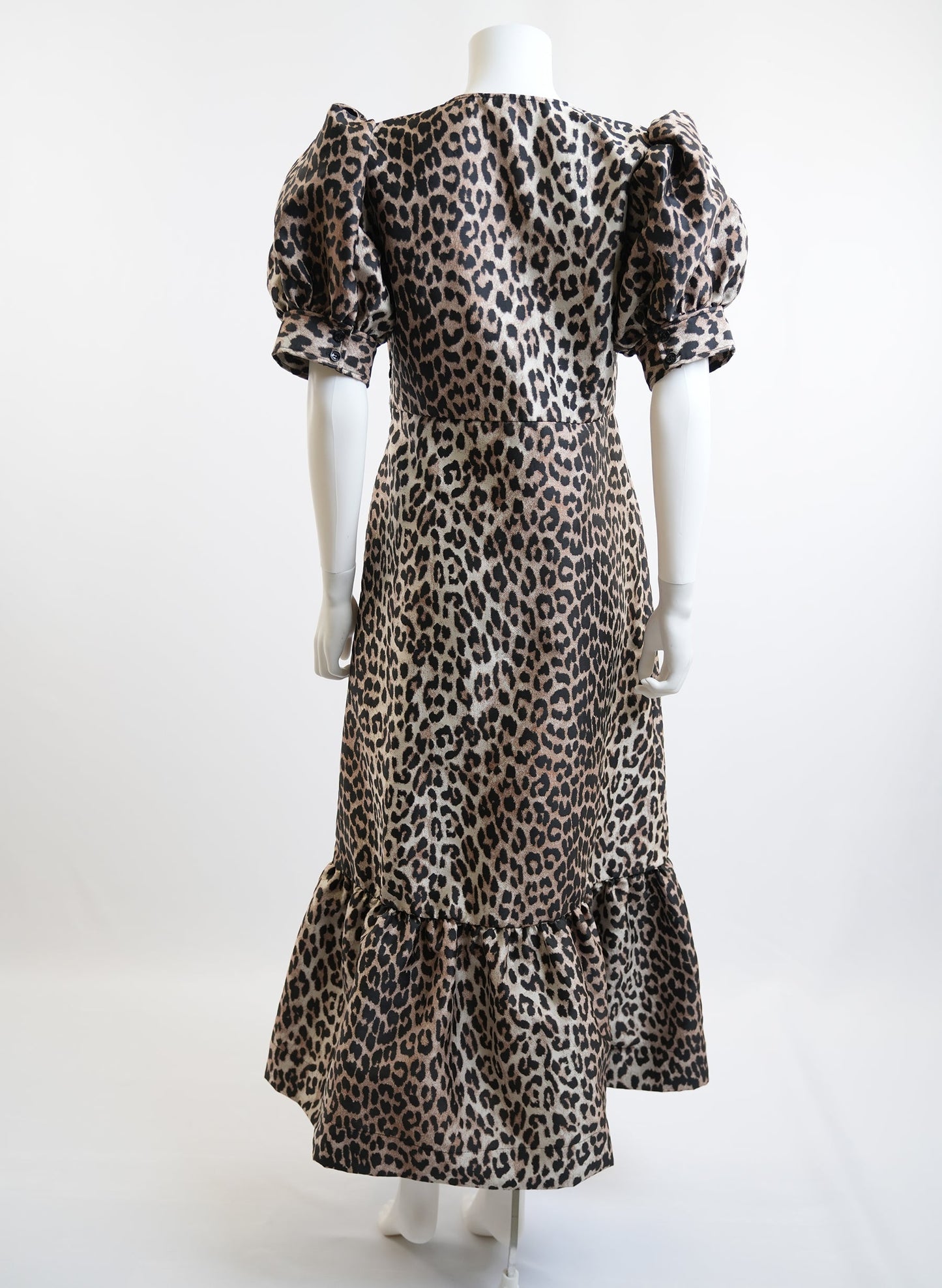 Ganni Re Cut Crispy Jacquard V Neck Maxi Dress