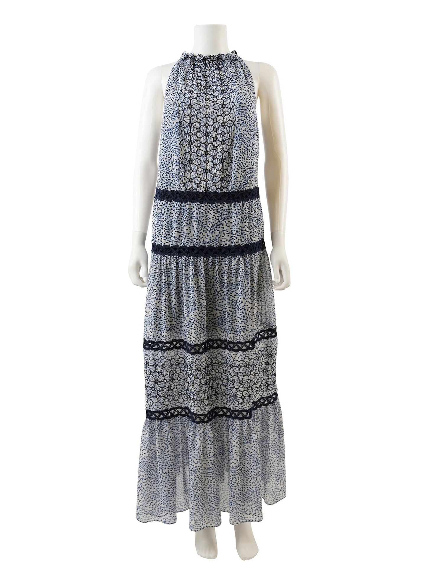 Alexis Bel Printed Crochet Maxi Dress