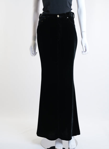 Saint Laurent Black Velvet Skirt