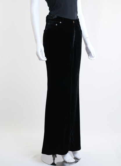 Saint Laurent Black Velvet Skirt