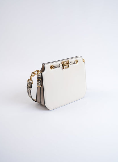 Fendi Touch Snake Print Calfskin Shoulder Bag