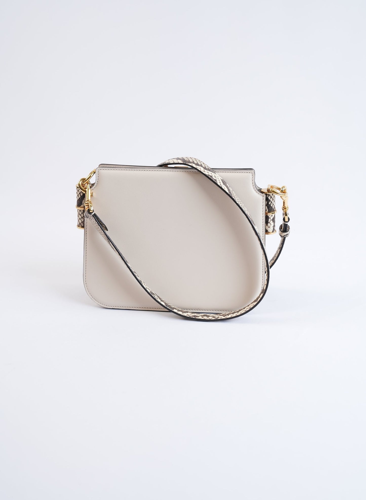 Fendi Touch Snake Print Calfskin Shoulder Bag