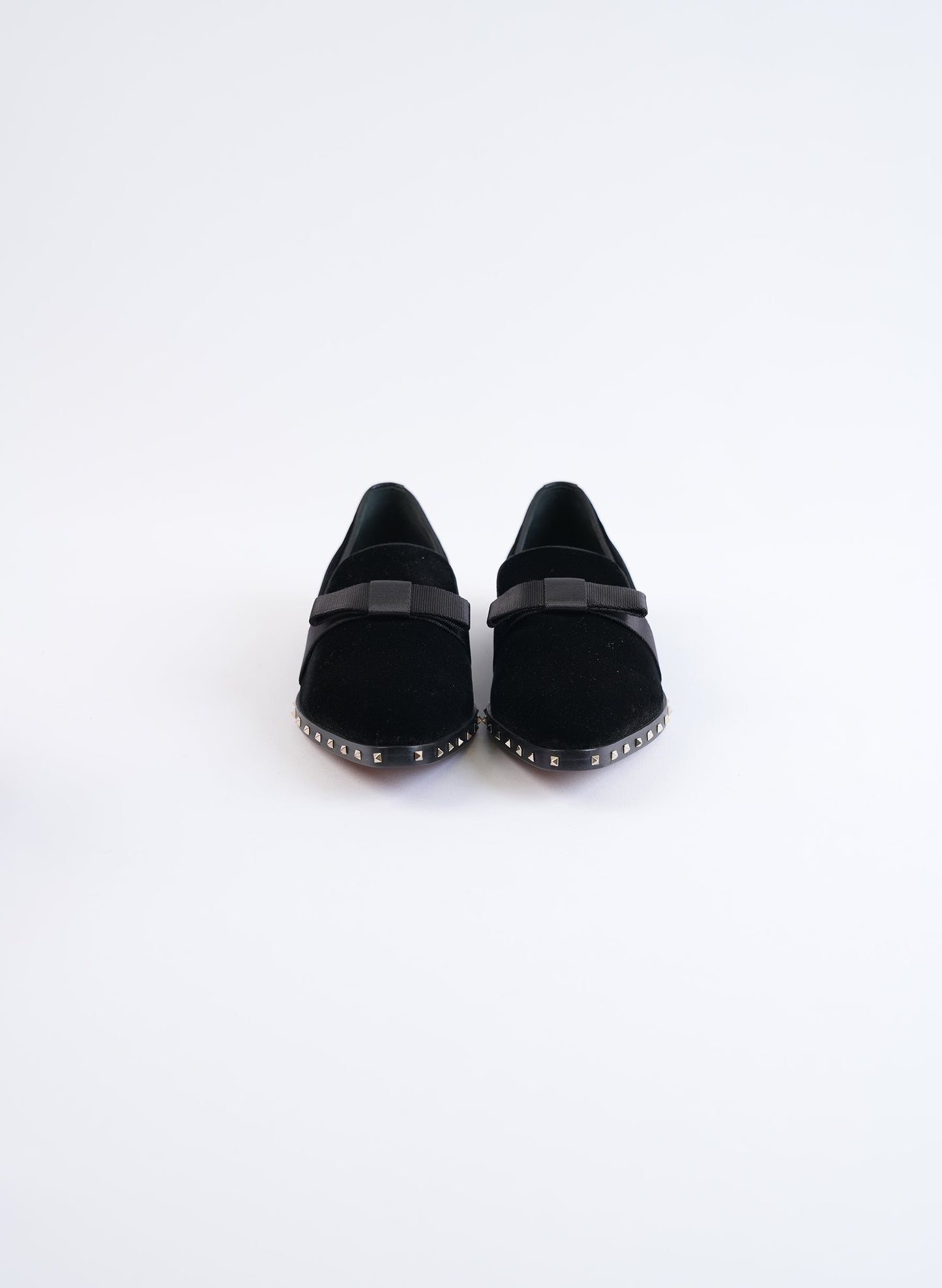 Valentino Rockstud Black Velvet Loafer