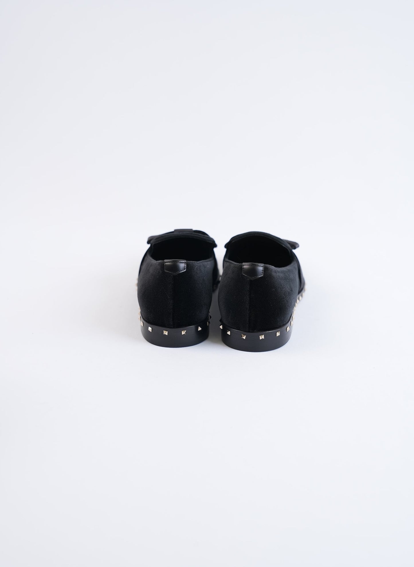 Valentino Rockstud Black Velvet Loafer