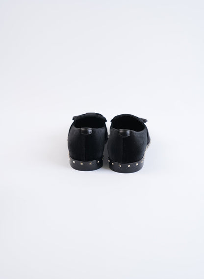 Valentino Rockstud Black Velvet Loafer