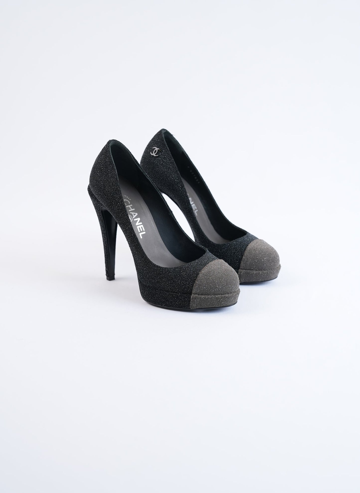 Chanel Glitter Platform Pumps