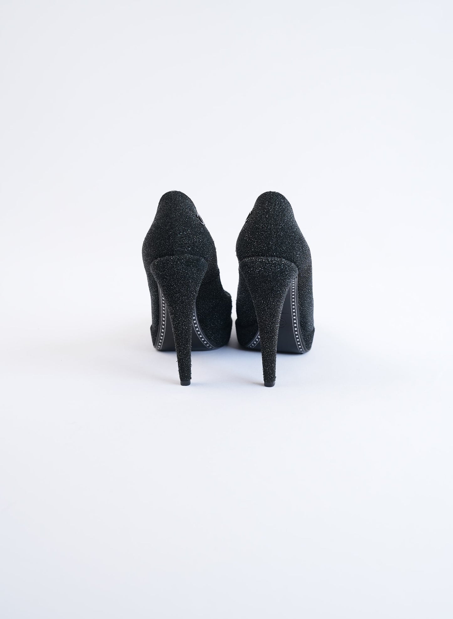 Chanel Glitter Platform Pumps