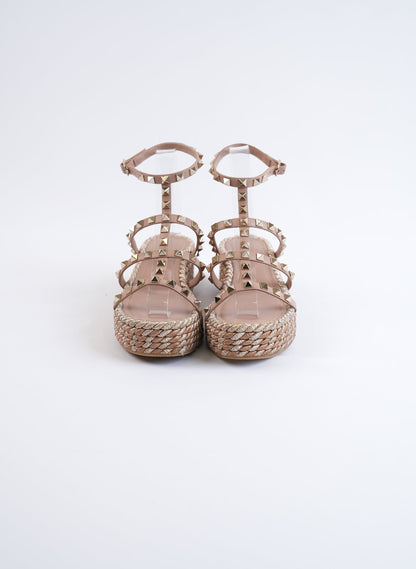 Valentino Rockstud Wedge Sandles