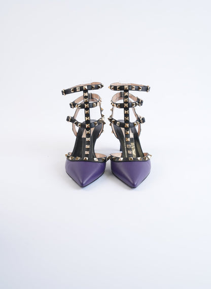 Valentino Rockstud Ankle Strap Heel Pumps