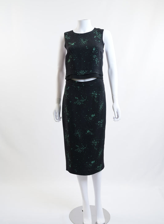 A.L.C Splatter Neon Two Piece Skirt Set