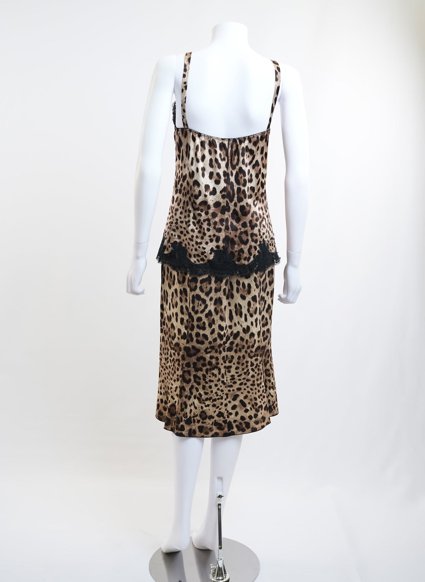 Dolce & Gabbana Print Lace Detailing Camisole and Skirt