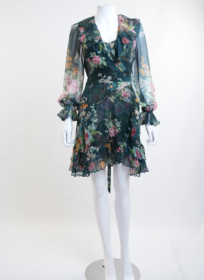 Zimmermann Silk Floral Wrap Dress