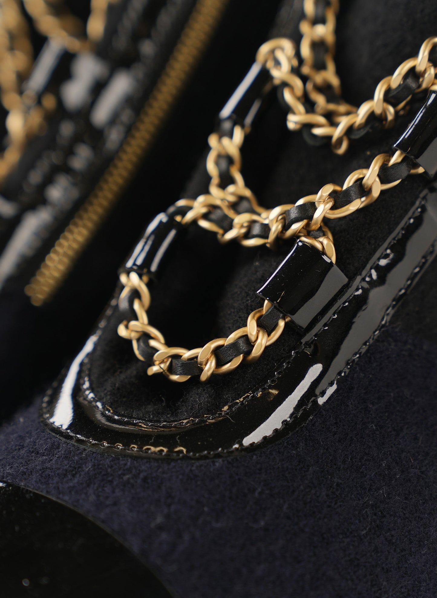 Chanel Interlocking CC Logo Lace-Up Boots