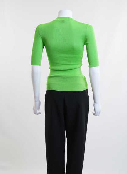 Saint Laurent Ribbed Knit Top