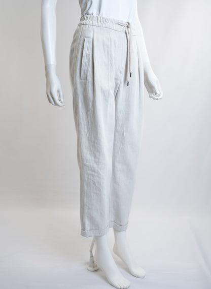 Brunello Cucinelli Drawstring Waist Cotton Trousers